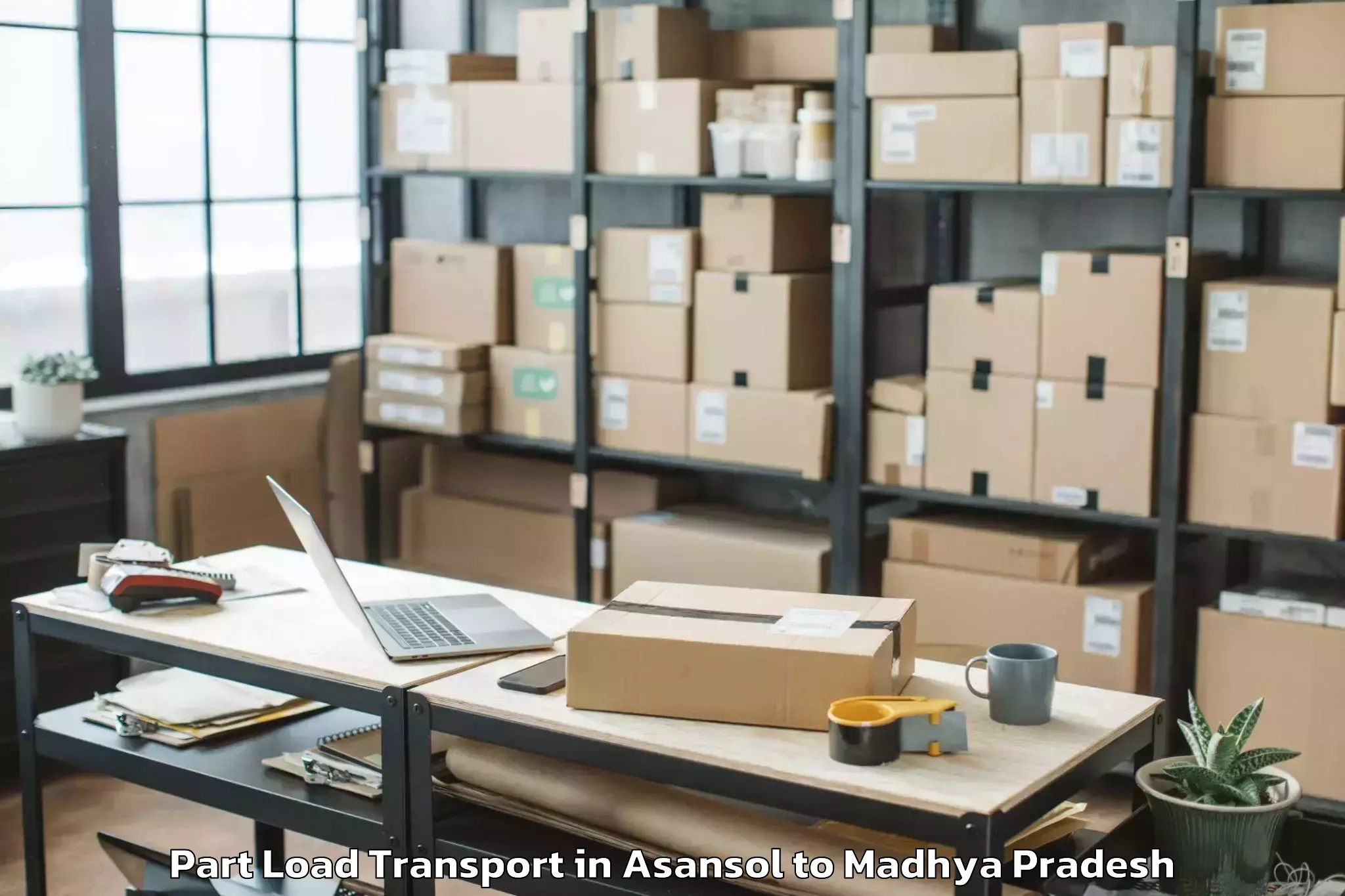 Book Asansol to Khandwa Part Load Transport Online